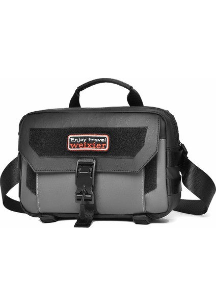 Weıxıer D404 Erkek Su Geçirmez Crossbody Çanta Manyetik Tokalı Tripod Taşıma Seyahat Tek Omuz Çantası-Gri (Yurt Dışından)