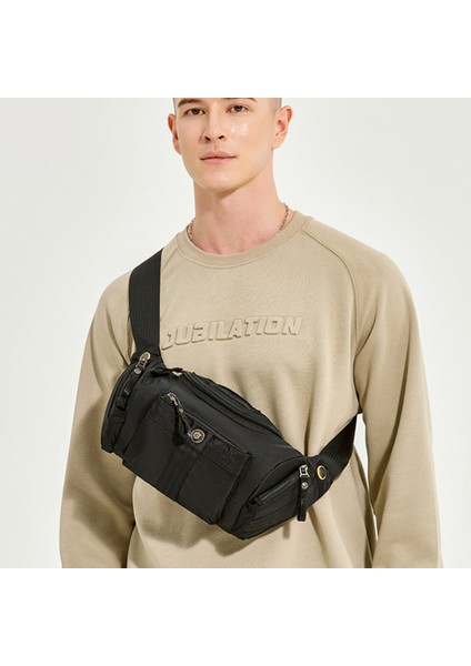 Wepower 7102 Doğa Sporları Çok Fonksiyonlu Crossbody Omuz Çantası Su Geçirmez Naylon Fanny Paketi-Siyah (Yurt Dışından)