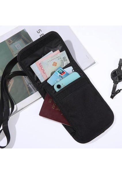 Aotu AT6938 Naylon Telefon Pasaport Kartları Saklama Çantası Açık Boyun Asılı Crossbody Çanta-Haki (Yurt Dışından) fırsatları