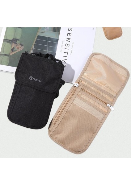 Aotu AT6938 Naylon Telefon Pasaport Kartları Saklama Çantası Açık Boyun Asılı Crossbody Çanta-Haki (Yurt Dışından) indirimleri
