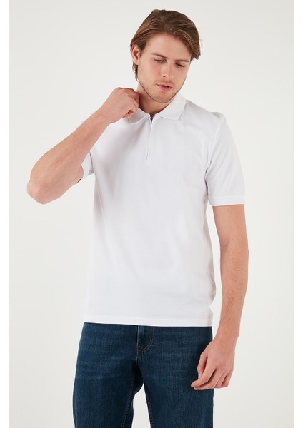Pamuklu Regular Fit Yarım Fermuarlı Polo Yaka T Shirt Erkek Polo Yaka T Shirt 5901029 fiyatları