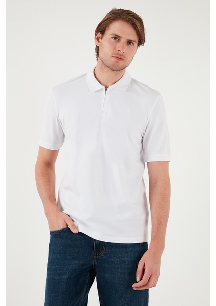Pamuklu Regular Fit Yarım Fermuarlı Polo Yaka T Shirt Erkek Polo Yaka T Shirt 5901029 fırsatları