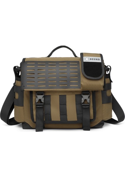 Ozuko Erkek Askılı Çanta Su Geçirmez Evrak Çantası Büyük Satchel Omuz Çantası Crossbody Okul Çantası Seyahat Çalışma Ofisi-Haki (Yurt Dışından)