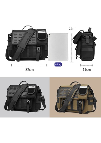 Ozuko Erkek Askılı Çanta Su Geçirmez Evrak Çantası Büyük Satchel Omuz Çantası Crossbody Okul Çantası Seyahat Çalışma Ofisi-Haki (Yurt Dışından) modelleri