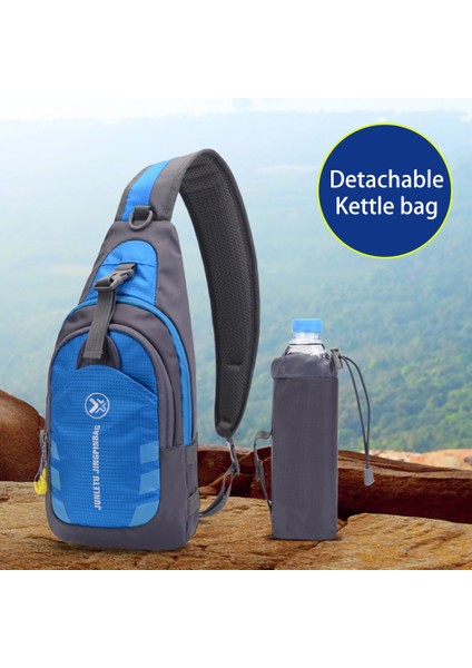 Junletu Erkek Kadın Göğüs Çantası Naylon Tek Omuz Crossbody Çanta Ayrılabilir Şişe Çantası-Turuncu (Yurt Dışından)