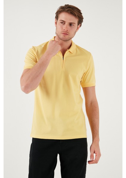 Pamuklu Regular Fit Yarım Fermuarlı Polo Yaka T Shirt Erkek Polo Yaka T Shirt 5901029 modelleri