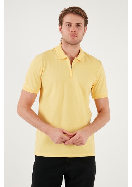 Pamuklu Regular Fit Yarım Fermuarlı Polo Yaka T Shirt Erkek Polo Yaka T Shirt 5901029 indirimleri