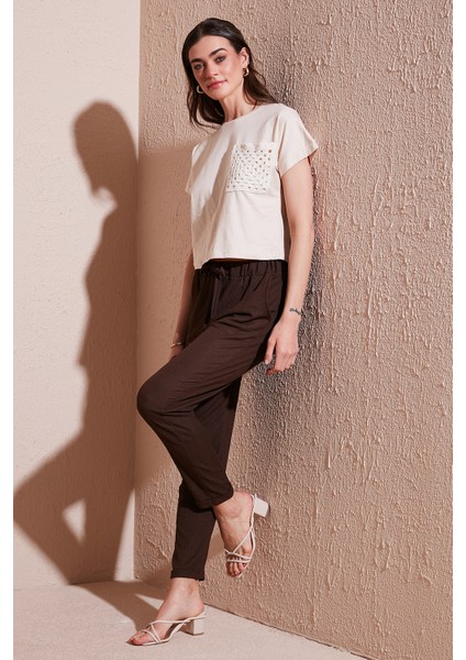 Belden Bağlamalı Cepli Kısa Paça Dar Kesim Pantolon Bayan Pantolon 5869017 fiyatları