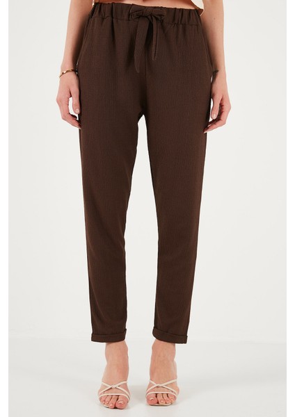 Belden Bağlamalı Cepli Kısa Paça Dar Kesim Pantolon Bayan Pantolon 5869017 fırsatları