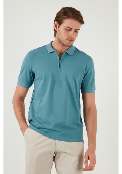 Pamuklu Regular Fit Yarım Fermuarlı Polo Yaka T Shirt Erkek Polo Yaka T Shirt 5901029 modelleri