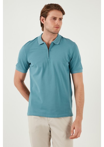 Pamuklu Regular Fit Yarım Fermuarlı Polo Yaka T Shirt Erkek Polo Yaka T Shirt 5901029 indirimleri