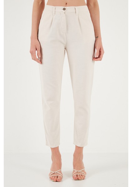 Pamuklu Slim Fit Normal Bel Düz Paça Pantolon Bayan Pantolon 668Y5121 fiyatları