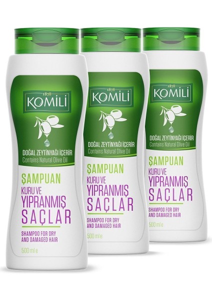 Kuru ve Yıpranmış Saçlar İçin Vegan Temel Bakım Şampuanı 3'lü Set - 3 x 500 ml modelleri