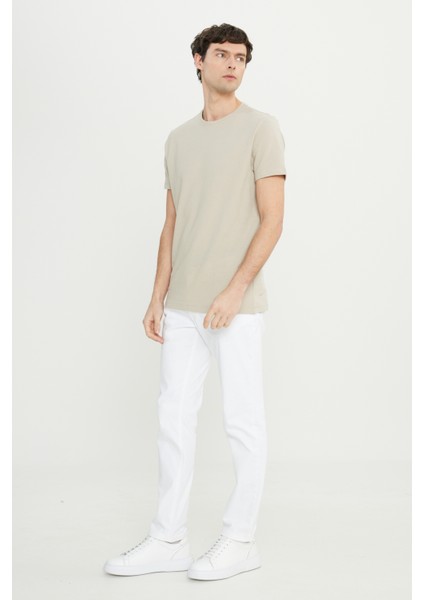 Pamuklu Slim Fit Dar Kesim Bisiklet Yaka Esnek Tişört