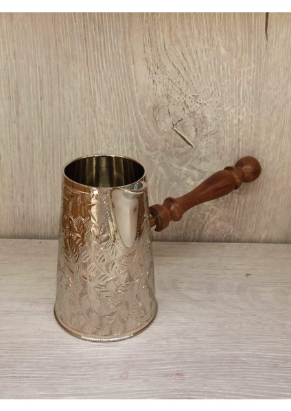 Pirinç Cezve Uzun 5 Inç Gümüş