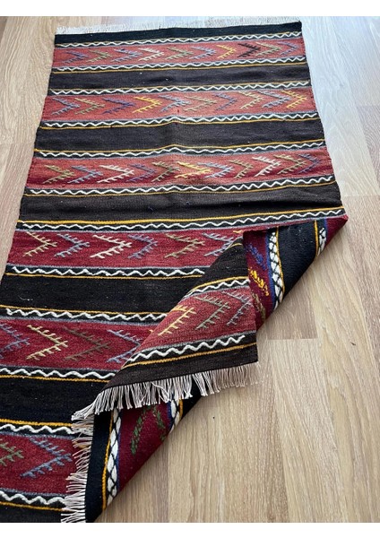 76X123 cm Küçük Boy Çizgili Desen Anadolu Kilim, El Dokuma Yün Kilim, Nostaljik Severler Için Ev ve Ofis Için Kilim fiyatları