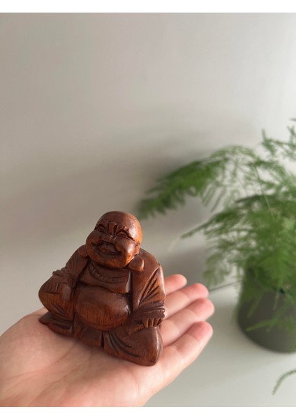 Ahşap El Yapımı Gülen Buda Heykelciği - 6 cm modelleri