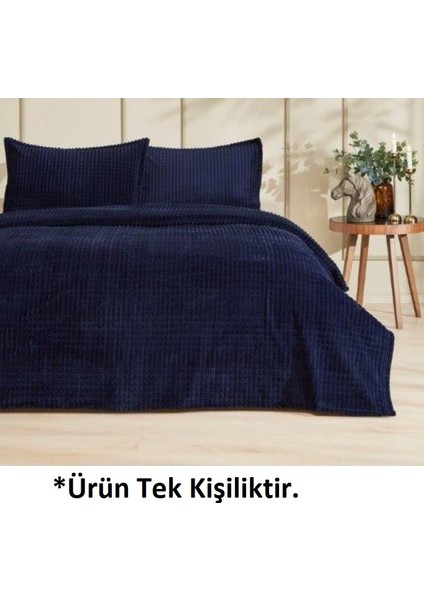 Modern Line Tek Kişilik Battaniye Seti (150 x 220)-LACIVERT