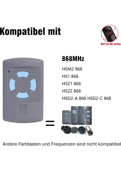 Garaj Kapısı Açacağı, 3'lü Garaj Kapısı Uzaktan Kumandası Paketi Hormann 868MHZ Hsm2/4 868, Hs1/2/4 868 ile Uyumlu (Yurt Dışından)