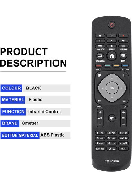Philips Tv Uzaktan Kumandası Için RM-L1225 398GR8BD1NEPHH 47PFH4109/88 32PHH4009 40PFH4009 50PFH4009 (Yurt Dışından) modelleri