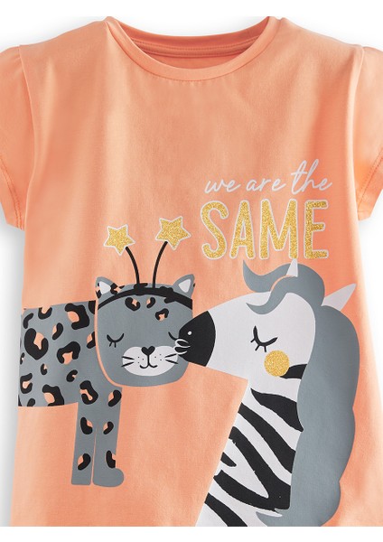 Zebra ve Leo Kız Çocuk T-Shirt Şort Takım