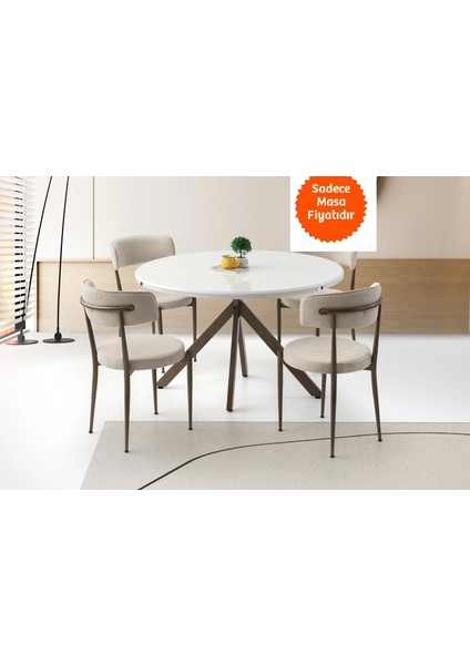 Ahşap Yuvarlak Açılır Büyüyen Yemek Mutfak Masası Parlak Beyaz 70 x 120 cm Sadece Masa Fiyatıdır fiyatları