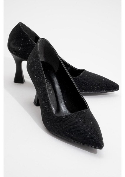 Kadın Sivri Burunlu Stiletto Siyah Sim