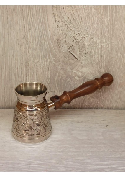 Pirinç Cezve Ağzı Geniş 3.25 Inç Gümüş