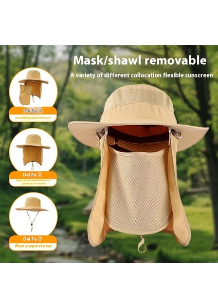 Şapka Açık Balıkçı Şapkası Erkek Yaz Güneş Şapkası Dağcılık Balıkçılık Şapkası Kadın 360 Derece Anti-Uv Güneş Koruyucu Şapka (Yurt Dışından) modelleri