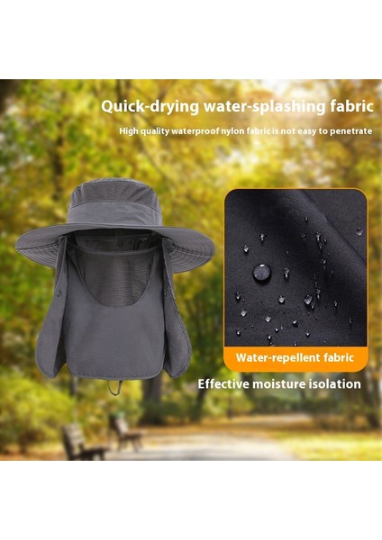 Şapka Açık Balıkçı Şapkası Erkek Yaz Güneş Şapkası Dağcılık Balıkçılık Şapkası Kadın 360 Derece Anti-Uv Güneş Koruyucu Şapka (Yurt Dışından) fırsatları