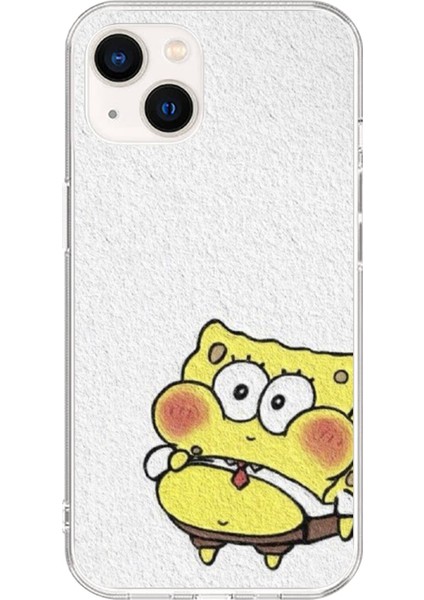 Apple iPhone 15 Uyumlu Şeffaf Kılıf Sünger Bob Mini Tasarımlı