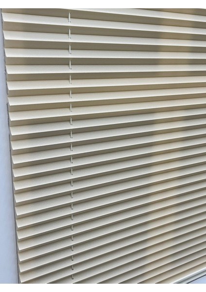 Bej Katlanır Cam Balkon Perdesi - Ofis Perdesi - Ev Perdesi - Salon Perdesi - Plise Perde