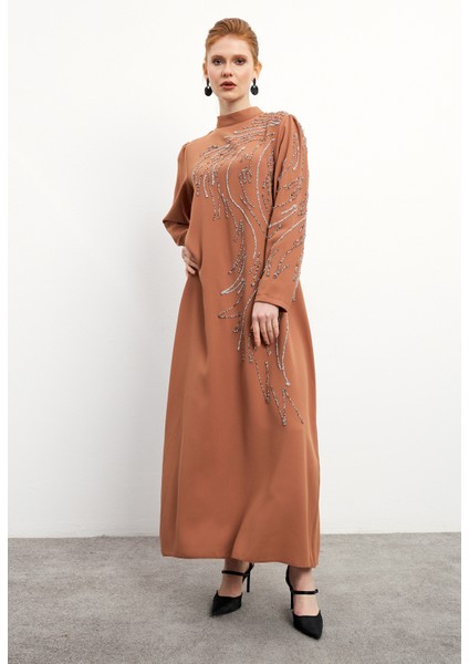 Zeren Taş Işlemeli Abiye - Camel fırsatları