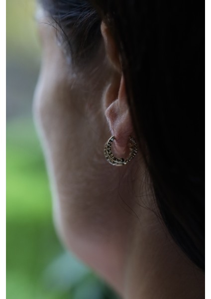 14 Ayar Altın Işıltılı Halka Küpe