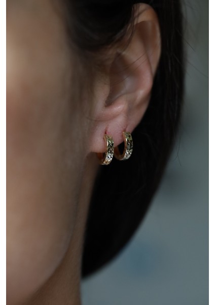 14 Ayar Altın Işıltılı Halka Küpe fiyatları