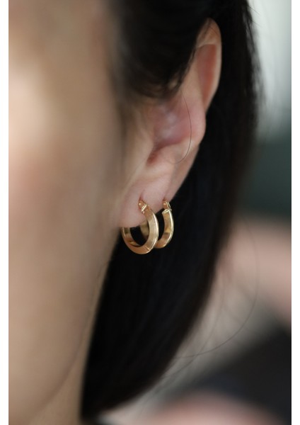 14 Ayar Altın Işıltılı Halka Küpe fiyatları