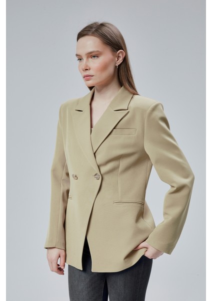 Kadın Kruvaze Kapama Oversize Blazer Ceket indirimleri