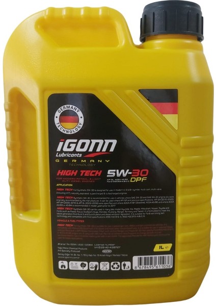 5W30 Dpf 1 Litre Motor Yağı (Üretim Yılı: 2024)