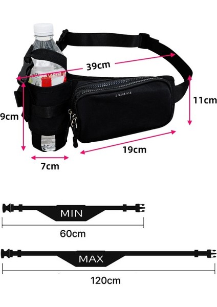 Lıcorıce Açık Hava Haberci Çantası Bel Çantası Su Şişesi Çantası (Yurt Dışından) modelleri