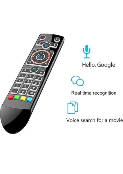 Q2 Akıllı Tv Arkadan Aydınlatmalı Kablosuz Hava Fare Ir Öğrenme 2.4 Ghz Rf Bilgisayar Tv Kutusu Için Akıllı Ses Uzaktan Kumanda, Arkadan Aydınlatmalı (Yurt Dışından)