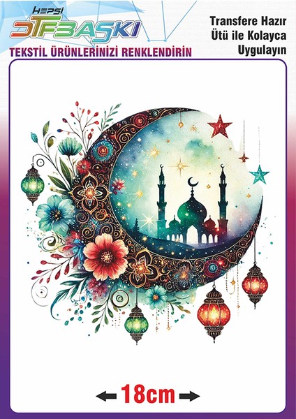 Ramazan ve Islam Ütü ile Yapışan Tekstil Transfer Baskı