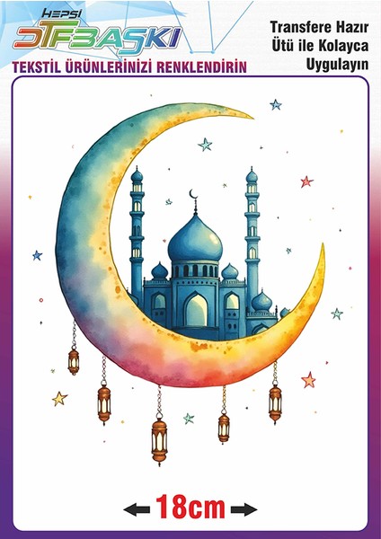 Ramazan ve Islam Ütü ile Yapışan Tekstil Transfer Baskı