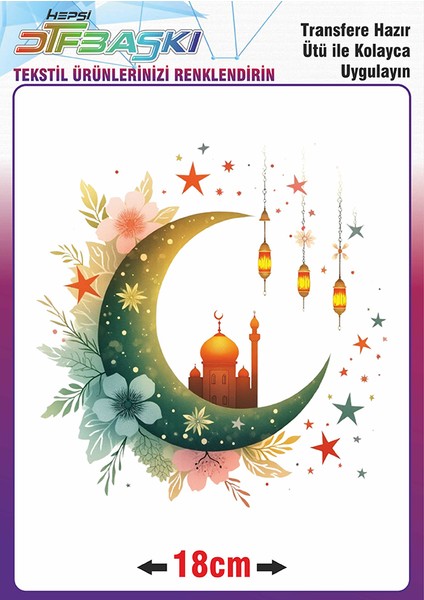 Ramazan ve Islam Ütü ile Yapışan Tekstil Transfer Baskı