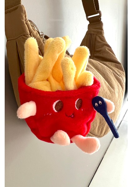 Patates Kızartması Şeklinde Sarı Kırmızı Peluş Anahtarlık/çanta Süsü