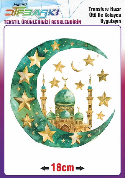 Ramazan ve Islam Ütü ile Yapışan Tekstil Transfer Baskı