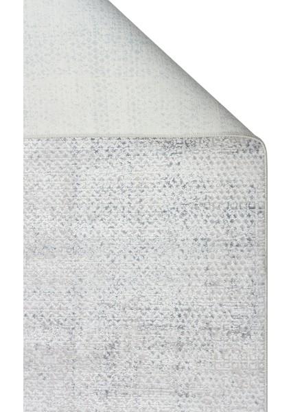Sateen St 21 Grey x w Hav Vermez Yıkanabilir Kaymaz Ince Dokuma Modern Makine Dokuması Halı