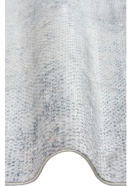 Sateen St 21 Grey x w Hav Vermez Yıkanabilir Kaymaz Ince Dokuma Modern Makine Dokuması Halı