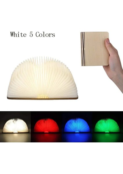 3D Katlanır Yaratıcı LED Gece Lambası Rgb Renkli USB Şarjlı Ahşap Kitap Işığı Dekor Yatak Odası Masa Lambası Çocuk Doğum Günü Hediyesi (Yurt Dışından)