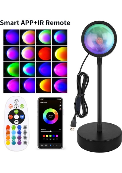 USB LED Prctor Gece Işıkları Rgb Gün Batımı Atmosferi Gece Lambası Uzaktan Kumandalı Yatak Odası Yayın Fotoğrafçılığı Arka Plan Dekoru (Yurt Dışından)
