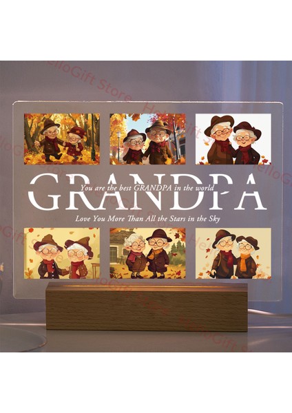 Kişiselleştirilmiş Özel Fotoğraf Metni 3D Akrilik Lamba Özelleştirilmiş Yatak Odası Gece Lambası Anne Baba Sevgi Aile Doğum Günü Noel Günü Hediyesi (Yurt Dışından)